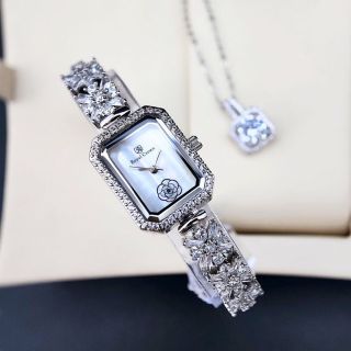 DEAL SALE ĐỒNG HỒ NỮ CAO CẤP RODAL DÂY BẠC MẶT CHỮ NHẬT VIỀN HỘT PHA LÊ