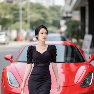 Đầm cổ vuông nhúng eo chất lượng cao cấp về lại đủ size đủ màu