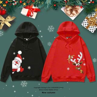 Áo Hoodie in noel (in pét) gia đình, cặp đôi