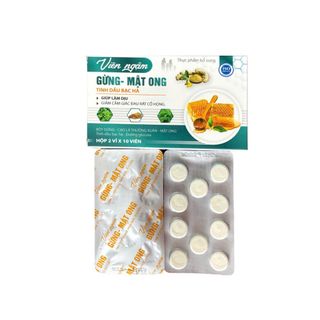 Viên Ngậm Gừng – Mật Ong giúp giảm ho, giảm đờm, giảm đau rát họng, khàn tiếng hộp 20 viên