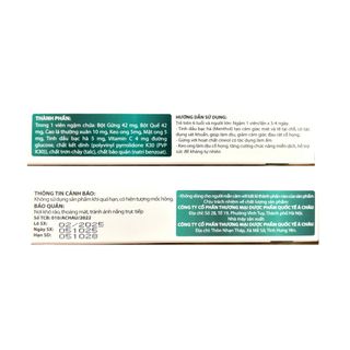 Viên Ngậm Gừng – Mật Ong giúp giảm ho, giảm đờm, giảm đau rát họng, khàn tiếng hộp 20 viên