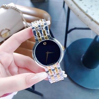 ĐỒNG HỒ NAM NỮ CAO CẤP MODADO VETURI MẶT ĐEN TRƠN LẺ SIZE