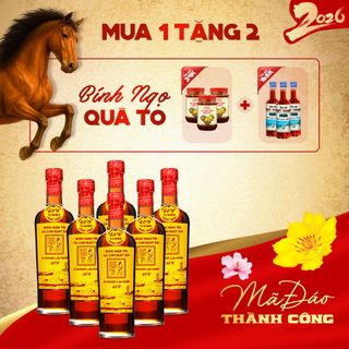 [Tặng 3 Kiết Thành + 3 Sốt Muối Chấm] Thùng 6 nước mắm 60N 500ml/CHAI THUỶ TINH Nước Mắm Tĩn Cá Cơm Ruột Đỏ Truyền Thống Ủ Chượp Lâu Năm