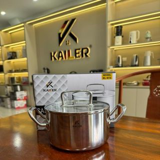 Nồi inox nắp kính Kailer size (16 18 20 24) cm - bán sỉ kailer, bán buôn kailer