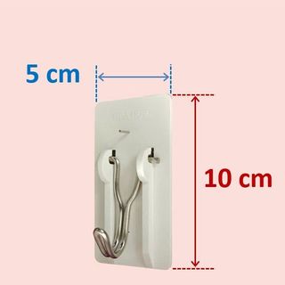 Vỉ 1 móc treo dán tường siêu dính + đóng đinh HÒA HỢP 288A _ dán tường sơn nước, dán gạch men