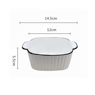 Bát Sứ Sọc Trắng Có Tai Viền Đen ( THÙNG 90C )