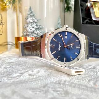 SALE TỐT ĐỒNG HỒ NAM SIÊU CẤP SALVATHORE XANH NAVY DÂY DA FULLBOX