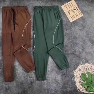 Quần jogger viền nữ chất thun poly