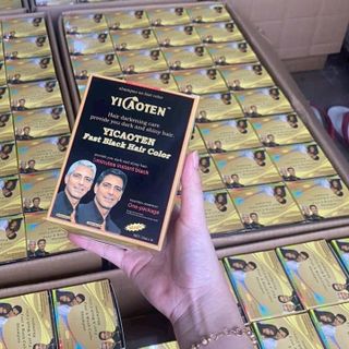 Dầu Gội Nhuộm Tóc Yicaoten - Màu Đen