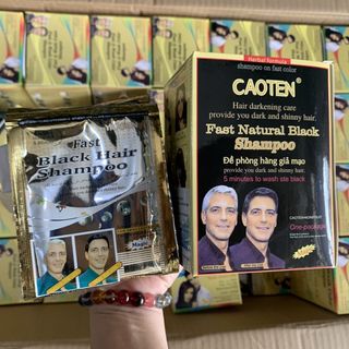Dầu Gội Nhuộm Tóc Yicaoten - Màu Đen