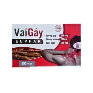 Vai Gáy Euphar giúp giảm đau mỏi xương khớp, đau mỏi vai gáy, tê bì chân tay hộp 30 viên