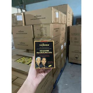 Dầu Gội Nhuộm Tóc Yicaoten - Màu Đen