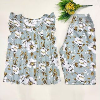 Đồ bộ trung niên tole lanh lửng cánh tiên