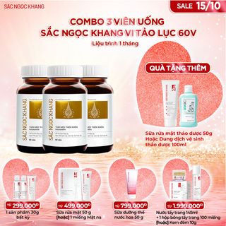 COMBO 03 Viên Uống Sắc Ngọc Khang Vi Tảo Lục [60 (Liệu trình 1 tháng) TẶNG 1 TRONG 2 QUÀ