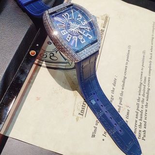 ĐỒNG HỒ NAM SIÊU CẤP PRANCK MULER AUTOMATIC DÂY CS BỌC DA XANH VIỀN XOÀN