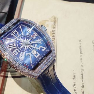 ĐỒNG HỒ NAM SIÊU CẤP PRANCK MULER AUTOMATIC DÂY CS BỌC DA XANH VIỀN XOÀN