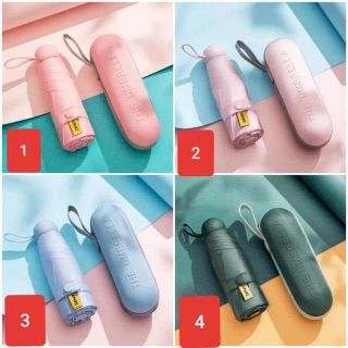 DÙ CHE MƯA MINI GẬP GỌN XUẤT HÀN CHỐNG TIA UV CÓ HỘP ĐỰNG