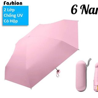 DÙ CHE MƯA MINI GẬP GỌN XUẤT HÀN CHỐNG TIA UV CÓ HỘP ĐỰNG