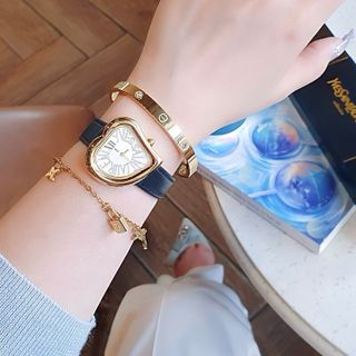 SET QUÀ NHÀ GIÁO VN ĐỒNG HỒ NỮ CAO CẤP YXL MẶT TRÁI TIM VÀ HAI LẮC TAY FULLBOX HÃNG