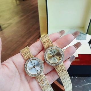 ĐỒNG HỒ NỮ THỜI TRANG RÔLET VIỀN ĐÁ MÀU VÀNG