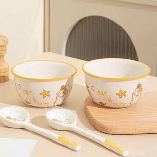 Set 2 Bát Kèm Thìa Chó Mèo ( THÙNG 48B)