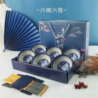 Bát Hoa Cổ - Bộ 6 Chén 6 Đũa (THÙNG 20B)