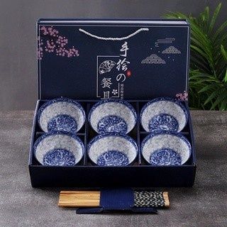 Bát Hoa Cổ - Bộ 6 Chén 6 Đũa (THÙNG 20B)