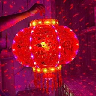 LỒNG ĐÈN LED 3D XOAY 360 #60-42CM