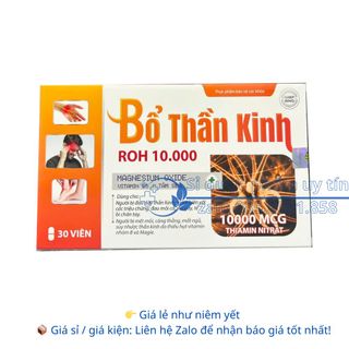 Viên uống Bổ Thần Kinh ROH 10.000 giúp bổ sung vitamin, giúp làm dịu thần kinh hộp 30 viên
