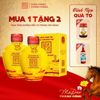 [Tặng Kiết Thành + Sốt Muối Chấm] COMBO 2 BÌNH GỐM 60 ĐỘ ĐẠM 500ML Nước mắm Tĩn cá cơm ruột đỏ rin nguyên chất truyền thống