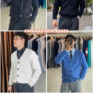 Áo len khoác ngoài Cardigan len nam form đẹp màu nhã nhặn chất mềm mại Cardigan-tron - Hà Đinh