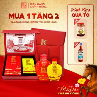 [Tặng Kiết Thành + Sốt Muối Chấm] Hộp Quà Đậm Đà Tình Thân GỒM 1 Nước Mắm Tĩn Tôm Biển 60N 500ml Và 1 Tĩn Cá Cơm Ruột Đỏ 250 ml không chất bảo quản