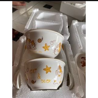 Set 2 Bát Kèm Thìa Chó Mèo ( THÙNG 48B)