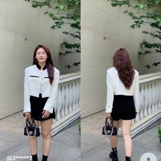 ÁO KHOÁC DẠ NỮ SANG TRỌNG ĐÍNH CÚC NGỌC_ PHONG CÁCH THANH LỊCH