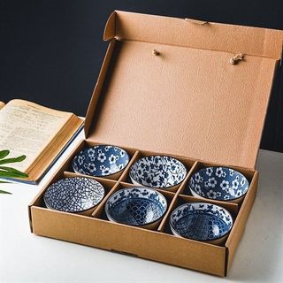 Bát Xanh Hỗn - Bộ 6 Chén 6 Đũa (THUNG 20B)