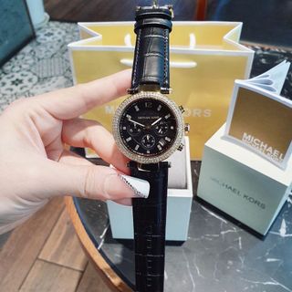 ĐỒNG HỒ NAM CAO CẤP MICHAEL DÂY DA MẶT ĐEN CHONOGRAP