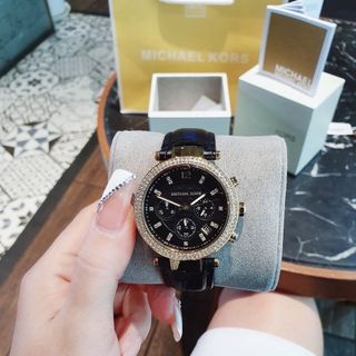 ĐỒNG HỒ NAM CAO CẤP MICHAEL DÂY DA MẶT ĐEN CHONOGRAP