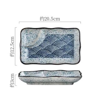 Đĩa chữ nhật hai tai vân cổ (THÙNG 36C)