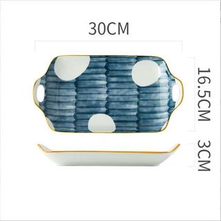 Đĩa chữ nhật hai tai vân cổ (THÙNG 36C)