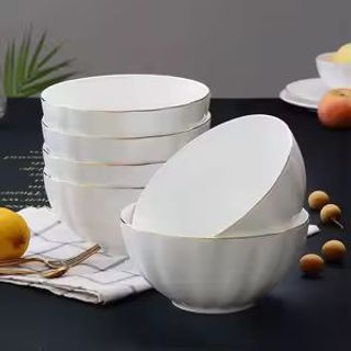 Bát Cơm Trắng Viền vàng cao cấp ( THÙNG 120C)