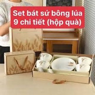 Set Bộ Bát 9 Món Bông Lúa ( THÙNG 18B )
