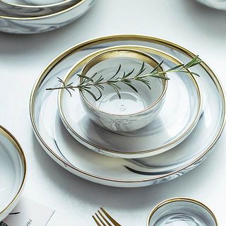 Bộ Bát Đĩa Vân Đá 4HP-1 ( THÙNG 24B )