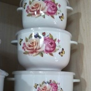 Bộ 3 Bát Sứ Có Tay Cầm Đẹp (THÙNG 20B)