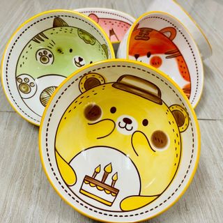 Bát Thú - Bộ 6 Chén 6 Đũa (THUNG 24B)