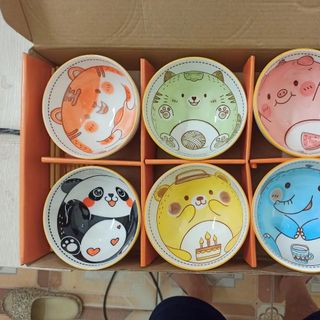 Bát Thú - Bộ 6 Chén 6 Đũa (THUNG 24B)