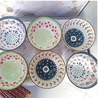 Bát Hoa Nhí - Bộ 6 Chén 6 Đũa (THUNG 20B)