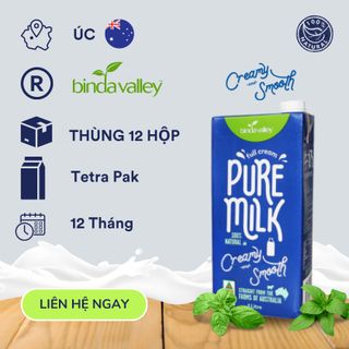 Sữa tươi tiệt trùng nguyên kem, nhãn hiệu Binda Valley - xuất xứ Úc