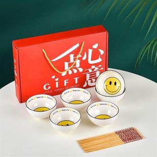 Bát Mặt Cười - Bộ 6 Chén 6 Đũa (THUNG 20B)