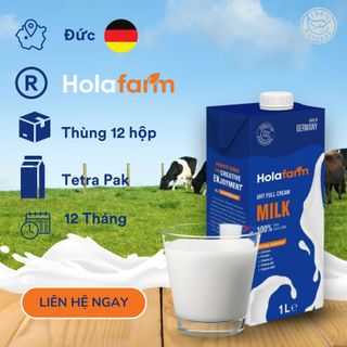 SỮA TƯƠI TIỆT TRÙNG NGUYÊN KEM HOLAFARM – 100% sữa bò nguyên chất