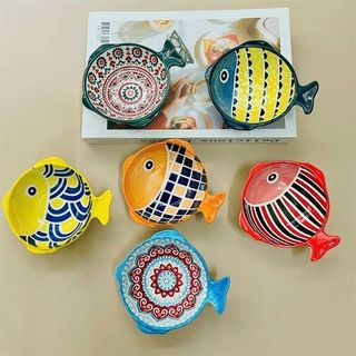 Chén Mắm Sứ Họa Tiết Cá (THÙNG 180C)